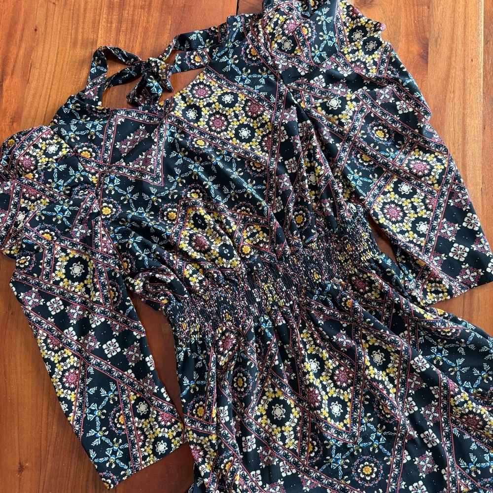 Wayf Abstract Floral Maxi Dress - Black and Pink - Picture 5 of 10